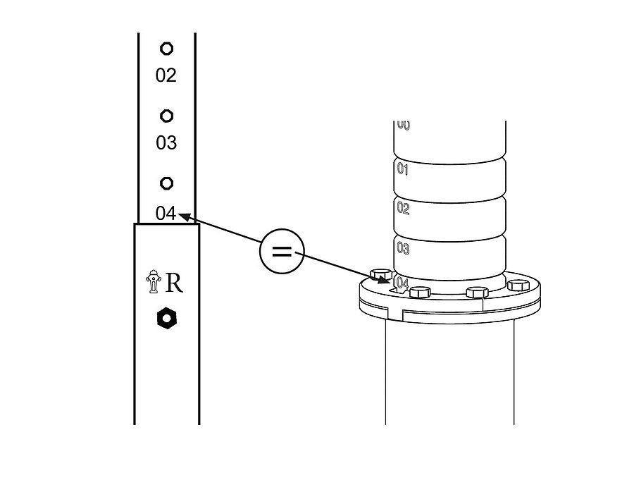 Nur UT-Radial Bild: Hydranten-Unterteil Höhe Verstellung Step 4