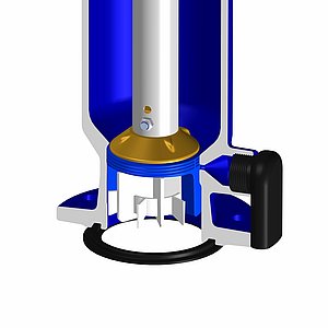 Prima dell’inizio del flusso d‘acqua Valvola principale PI-Radiale, prima di inizio flusso