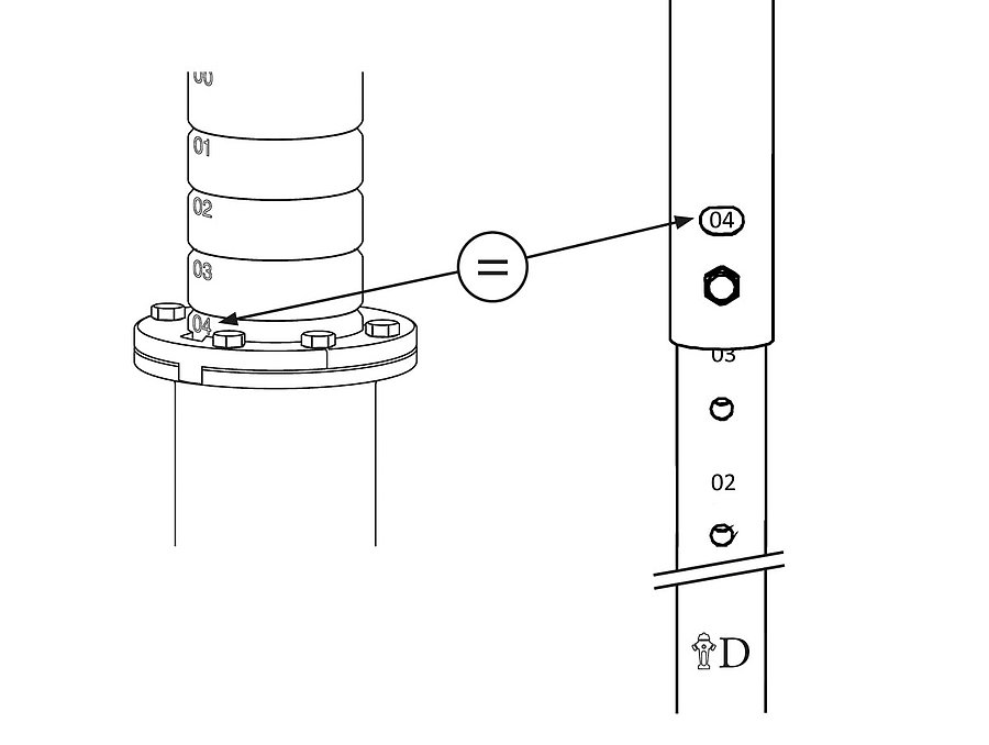 Nur UT-DA Bild: Hydranten-Unterteil Höhe Verstellung Step 4