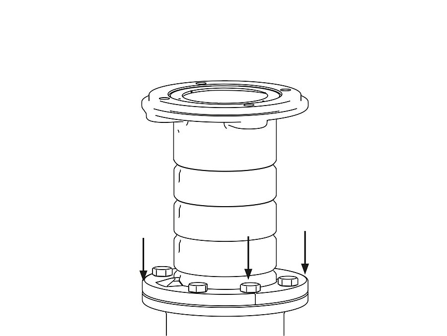 UT-Radial und UT-DA Bild: Hydranten-Unterteil Höhe Verstellung Step3